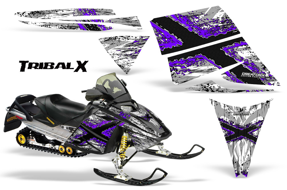 Ski-Doo Rev Graphics Kit TribalX Purple White